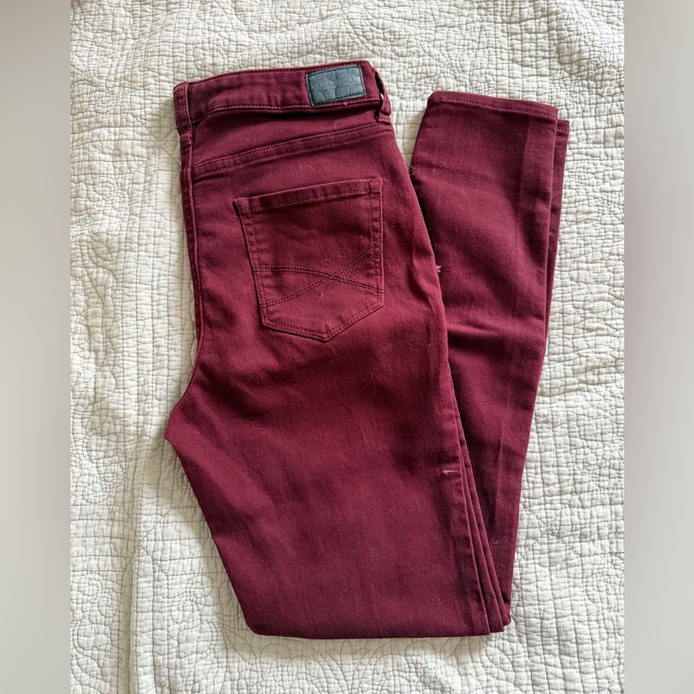 Burgundy skinny jeans from Aeropostale